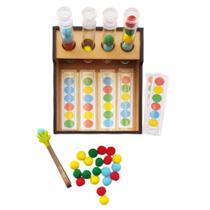 Sequência Lógica De Cores Em Mdf 20X17X5,5 Cm, Pinça - Criativa Educativos