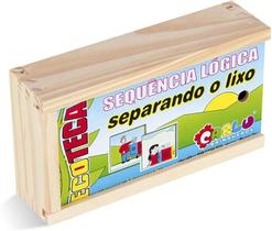 Sequência Lógica Separando o Lixo - MDF - 16 Peças Sequência Lógica Separando o Lixo - MDF - 16 Peças