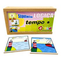 Sequência Lógica Tempo Brinquedo Educativo de Madeira Carlu
