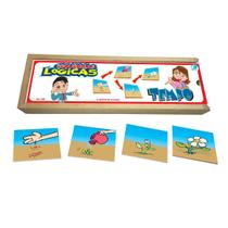 Sequencia Lógica Tempo Brinquedo em Madeira na Caixa Educativo