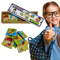 Sequências Lógicas Tempo Brinquedo Educativo em Madeira