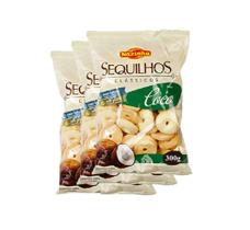 Sequilhos Sabor Coco Zero Glúten Zero Lactose Nazinha 300g - 3 Unidades