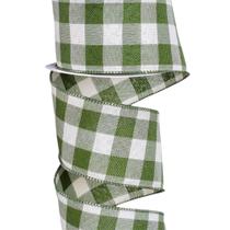 Serapilheira xadrez Ribbon Meseey Sage Green Buffalo 6,35 cm x 9,14 m