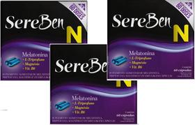 SEREBEN NOITE + triptofano 60CAP DORMIR BEM (COMBO 3 UNIDADES -180CAP)