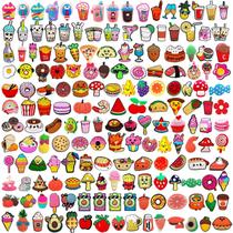 Série De Charms De Comida Variados Para Sapatos, 10, 30 Ou 50 Peças, Decorações De PVC Para