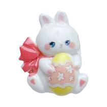 Série De Ornamentos De Páscoa Com Coelhinhos E Ovos Em Estilo Cartoon, Acessórios De Joias Com