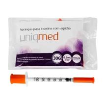Seringa 0,3ml/30U.I. com Agulha 8mm x 0,30mm Pacote com 10 Unidades Uniqmed Seringa 0,3ml/30U.I. com Agulha 8mm x 0,30mm Pacote com 10 Unidades Uniqmed