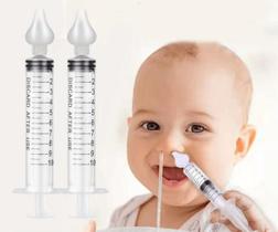 Seringa 10ml Aspirador Nasal Para Bebe Com Ponta de Silicone 2 Unidades