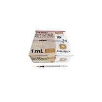Seringa 1ml C/agulha 13x0,45 Insulina C/100 Descarpack Seringa 1ml C/agulha 13x0,45 Insulina C/100 Descarpack