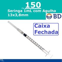 Seringa 1ml Com Agulha 0,38x13mm Luer Slip BD 150 unids