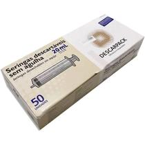 Seringa 20ML sem Agulha Bico Luer SLIP Descarpack C/ 50 Unidades