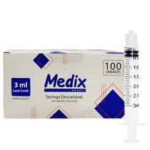 Seringa 3ml lock sem agulha - medix - atacado (100un)