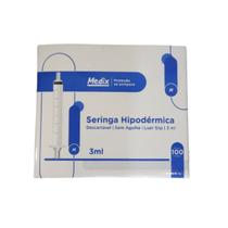Seringa 3ml Medix Luer Slip 20x70 100 unid