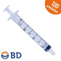 Seringa 3ml Sem Agulha Bico Liso Luer Slip - BD - 100 Unidades