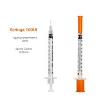 Seringa 6mm Insu Ultra Fina 1ml 6mm X 0,25mm Kit 100 Seringa 6mm Insu Ultra Fina 1ml 6mm X 0,25mm Kit 100