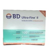Seringa Bd Ultrafine 100u De 8 Mm Com 100 Un