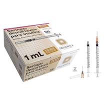 Seringa Com Agulha Para Insulina 1 Ml - 500 Unid- Descarpack