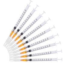 Seringa de medição descartável 1mL 25G 0,5 cm³ 5/8 polegadas, pacote com 50