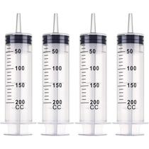 Seringa de plástico Frienda 200mL, dispensadora de medição, pacote com 4