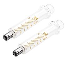 Seringa de vidro Jiaxix 10ml/cc com metal Luer Lock, pacote com 2 unidades