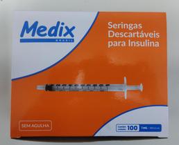 Seringa Descartável, 1ml, S/A, Medix - 100und