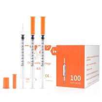 Seringa descartável Beicok U-100 0,5 mL 31 G x 8 mm, pacote com 100