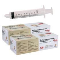 Seringa Descartável Estéril 10 ml Bico Luer Lock - 200 Unidades