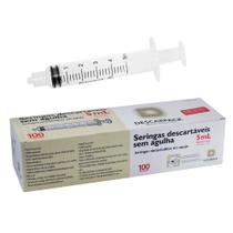 Seringa Descartável Estéril 5 ml Bico Luer Lock - 100 Unidades