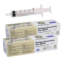 Seringa Descartável Estéril 5 ml Bico Luer Slip - 200 Unidades Seringa Descartável Estéril 5 ml Bico Luer Slip - 200 Unidades