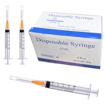 Seringa Gesanghua 2,5 mL com calibre 25 de 1 cm Luer Lock, pacote com 100