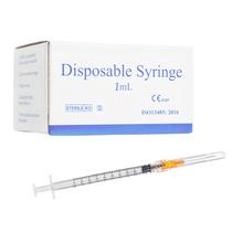 Seringa Gesanghua Luer Lock de 1 ml com agulha de 25 g e 1 cm, pacote com 100 Seringa Gesanghua Luer Lock de 1 ml com agulha de 25 g e 1 cm, pacote com 100