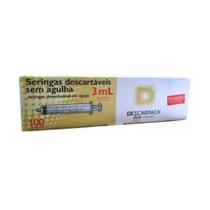Seringa Hip Luer Lock S/agulha 3ml (100 Uni) - Descarpack Seringa Hip Luer Lock S/agulha 3ml (100 Uni) - Descarpack