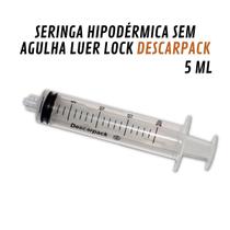 Seringa Hipodérmica 5 mL sem Agulha Luer Lock Descarpack - caixa com 100 unids