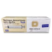 Seringa Hipodérmica Estéril Slip 5Ml Sem Agulha 100 Un