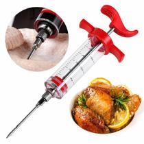 Seringa injetora de temperos molhos profissional carne churrasco frango peru agulha inox culinaria 30ml com medidor acri Seringa injetora de temperos molhos profissional carne churrasco frango peru agulha inox culinaria 30ml com medidor acri