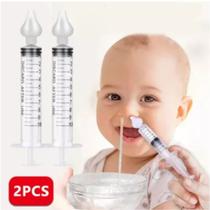 Seringa Lavagem Nasal Infantil Com bico de silicone +4 meses Kit Com 2 - Vila toy