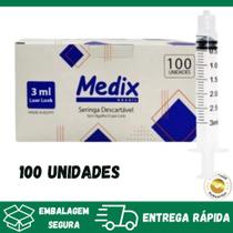 Seringa luer lock 3ml c/100un medix Seringa luer lock 3ml c/100un medix