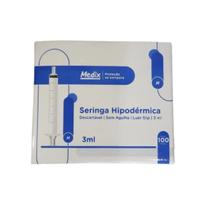 Seringa Medix Hipodérmica Luer Slip 3ml Caixa com 100 Un