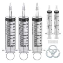 Seringa Omawrf 100mL x 3 e 20mL x 2 com adaptador de ponta e tubo flexível Seringa Omawrf 100mL x 3 e 20mL x 2 com adaptador de ponta e tubo flexível