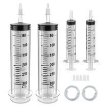 Seringa Omawrf 300 ml x 2 e 20 mL x 2 com adaptador de ponta e tubo flexível Seringa Omawrf 300 ml x 2 e 20 mL x 2 com adaptador de ponta e tubo flexível