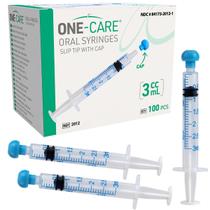 Seringa oral ONE-CARE 3mL com tampa - 100 seringas estéreis Seringa oral ONE-CARE 3mL com tampa - 100 seringas estéreis
