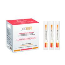 Seringa para I nsulina com Agulha 0,5mL 5mmx0,23mm 3/16 x 32G c/100 Uniqmed