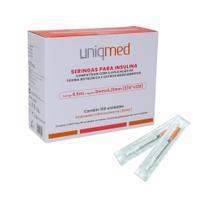 Seringa Para Insulina 0,5ml 5x0,23mm Cx C/ 100 - Uniqmed