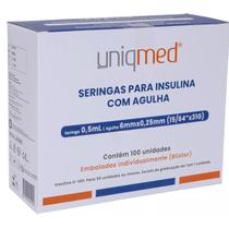 Seringa Para Insulina/Botóx Uniqmed 0,5 ml x 6 mm Seringa Para Insulina/Botóx Uniqmed 0,5 ml x 6 mm