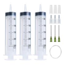 Seringas 250mL x 3 com tubo de 140cm e agulha 14G 1.5