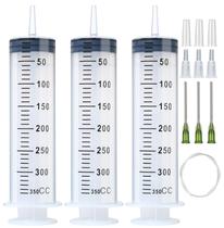 Seringas de 350 ml (pacote com 3) com tubo de 55,1 cm e agulha 14G 1,5” AKRAF Seringas de 350 ml (pacote com 3) com tubo de 55,1 cm e agulha 14G 1,5” AKRAF