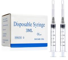 Seringas de laboratório BSewenerte de 3 mL com agulha de 22 g e 1,0 cm, pacote com 100 Seringas de laboratório BSewenerte de 3 mL com agulha de 22 g e 1,0 cm, pacote com 100