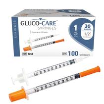 Seringas GLUCO-CARE 1ml/CC 30G x 1/2" (12,7 mm) Laranja 100/caixa