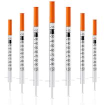 Seringas MED NEEDLE U-100 de 1 ml/CC com 31 G 1/4" (6 mm), pacote com 25 Seringas MED NEEDLE U-100 de 1 ml/CC com 31 G 1/4" (6 mm), pacote com 25