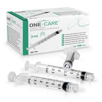 Seringas ONE-CARE 3mL Luer-Lock estéreis (100/caixa)